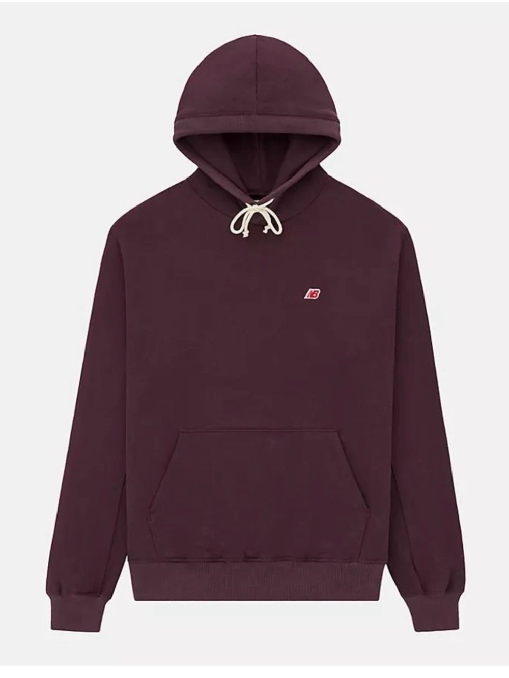 New Balance Burgundy Pullover Hoodie with Cream Drawcord